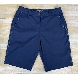 Golf Tour Performance NIKE Dri Fit Bermuda Navy/White Trim Shorts Women’s Size 6
